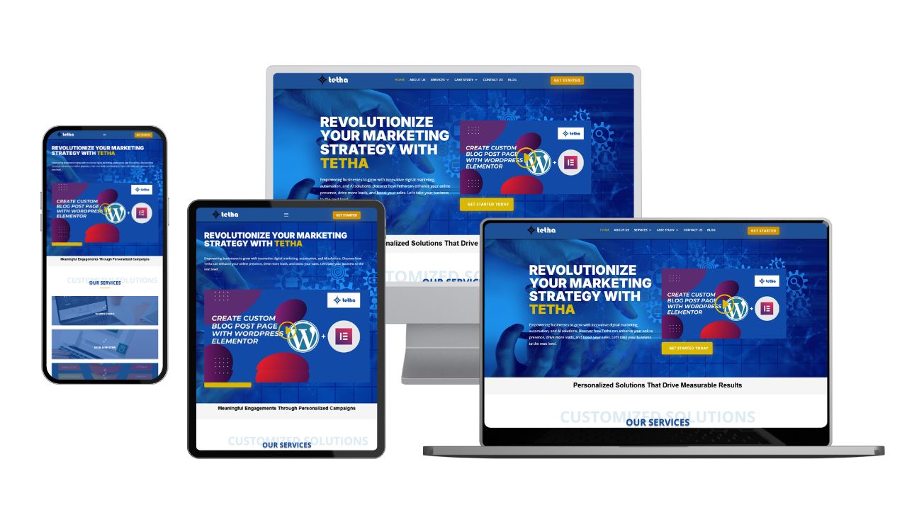 Tetha website mockup